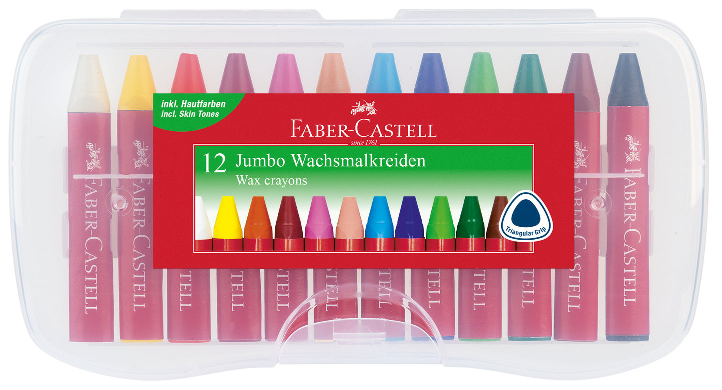 CREIOANE CERATE 12 CULORI JUMBO CUTIE PLASTIC FABER-CASTELL
