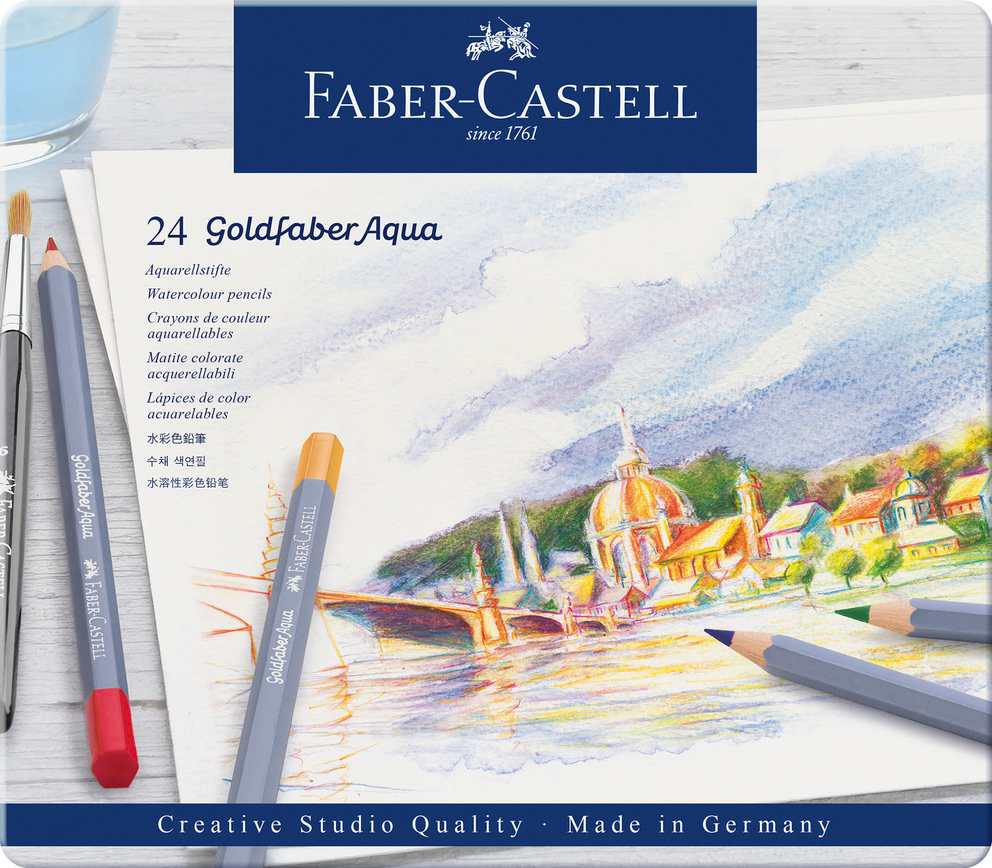 CREIOANE COLORATE AQUARELLE 24 CULORI GOLDFABER CUT. METAL FABER