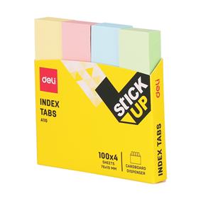 INDEX ADEZIV HARTIE 19*76MM 4 CUL. PASTEL 100 FILE DELI