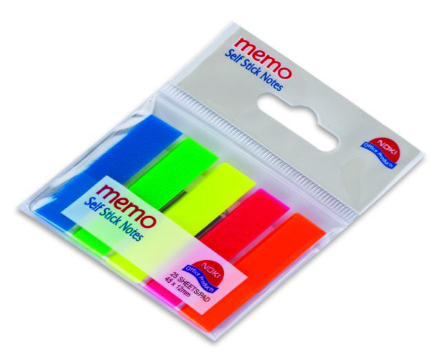 INDEX ADEZIV PLASTIC 12*45MM SET 5 CULORI NOKI