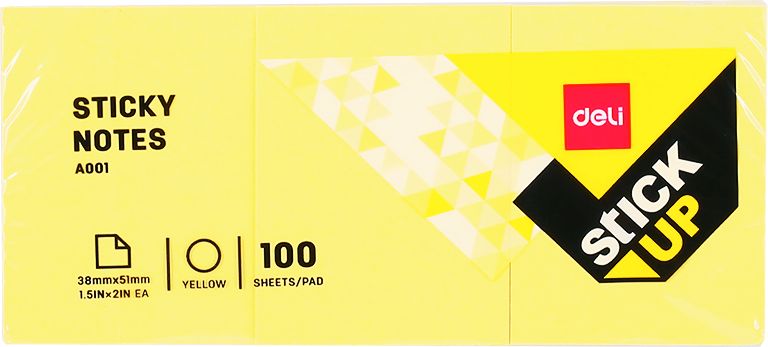 NOTES ADEZIV 3*38*51MM GALBEN 100 FILE DELI