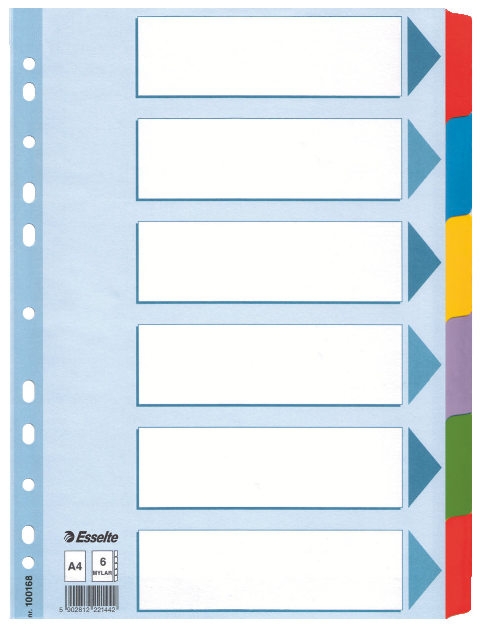SEPARATOARE INDEX CARTON 6 COLI MYLAR ESSELTE