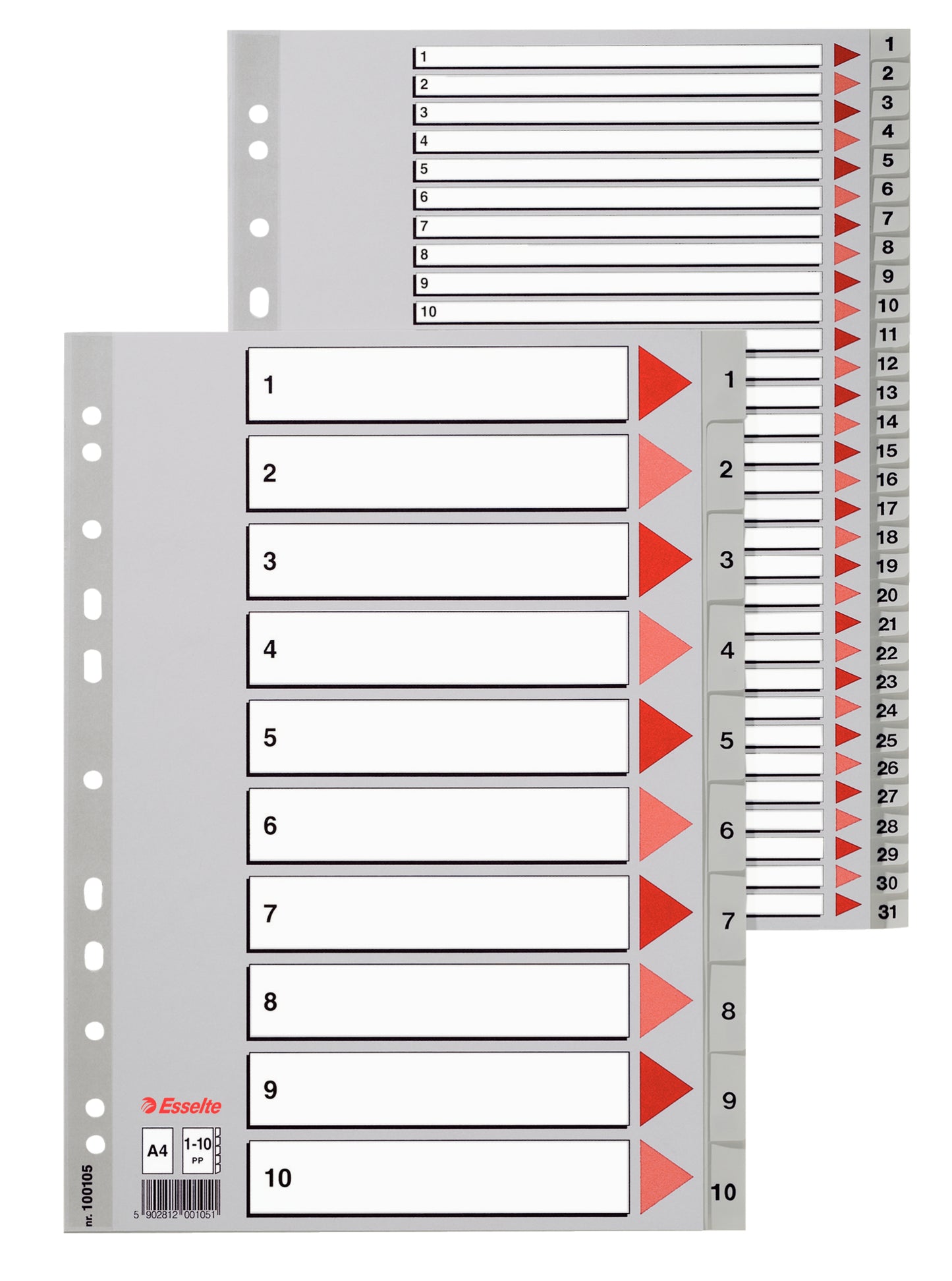 SEPARATOARE INDEX PLASTIC 1-10 ESSELTE