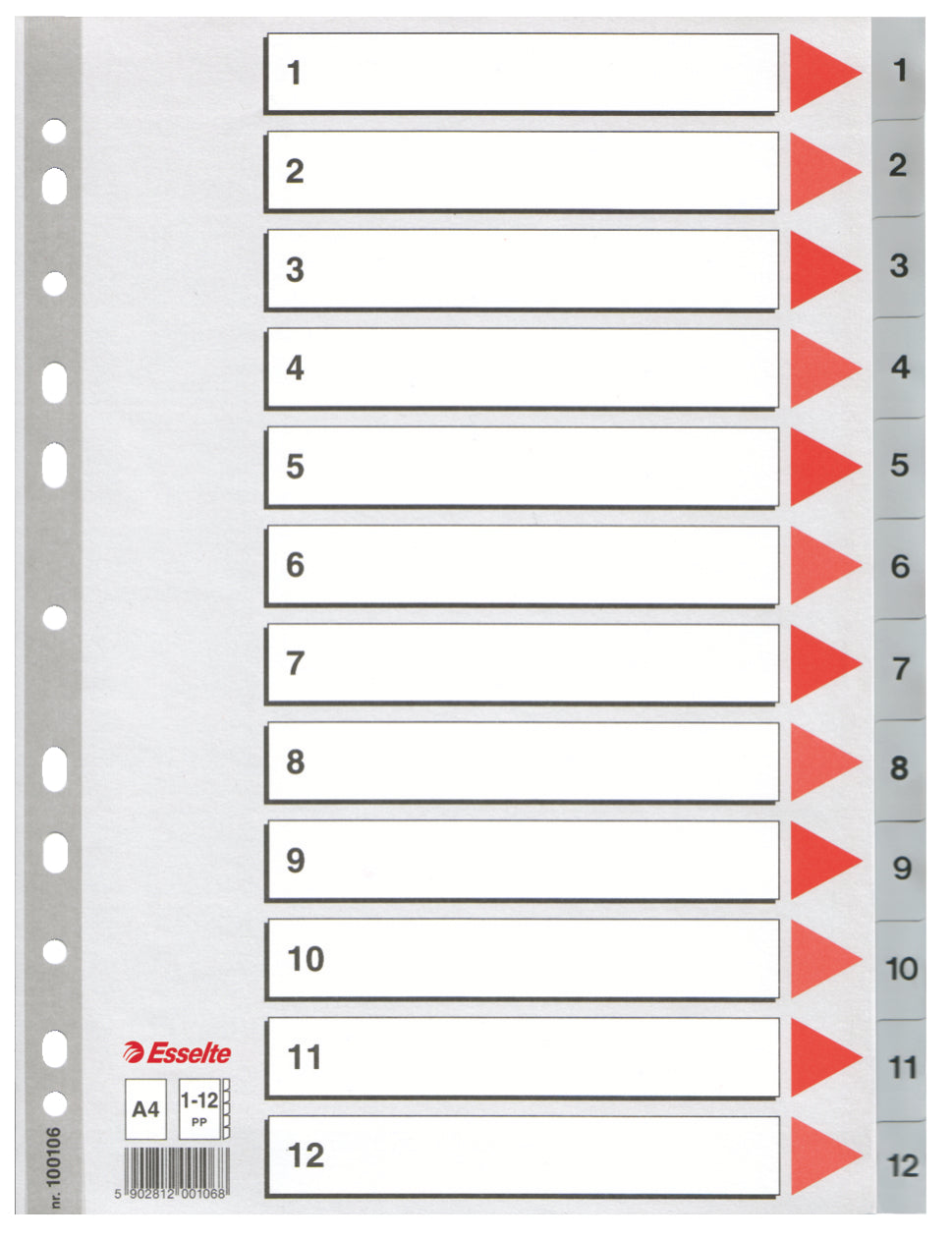 SEPARATOARE INDEX PLASTIC 1-12 ESSELTE