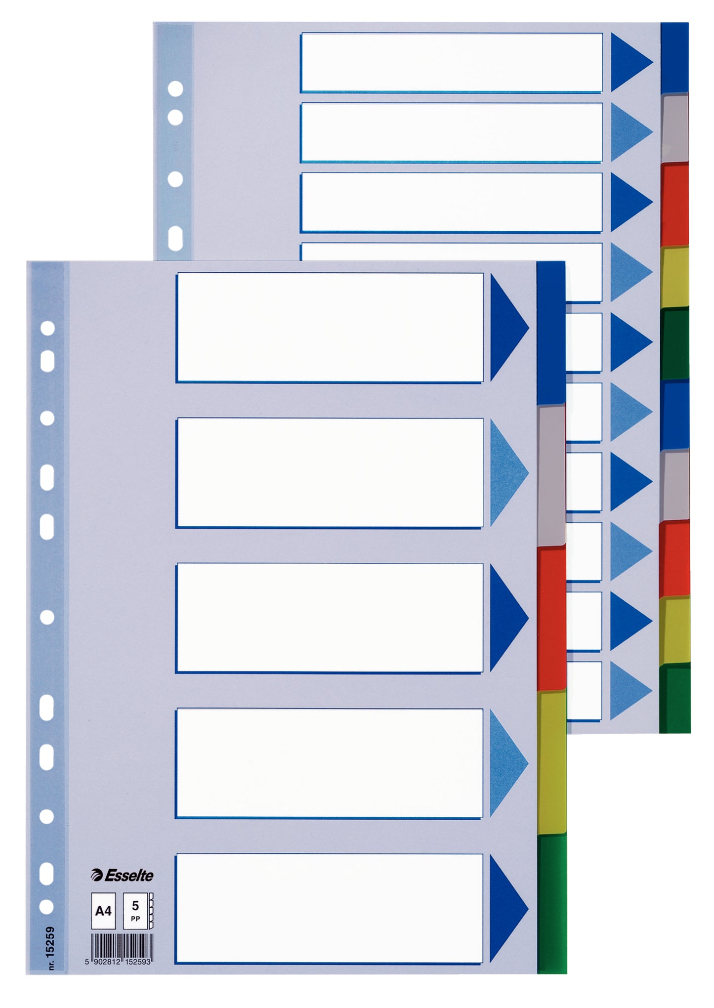 SEPARATOARE INDEX PLASTIC 5 CULORI ESSELTE
