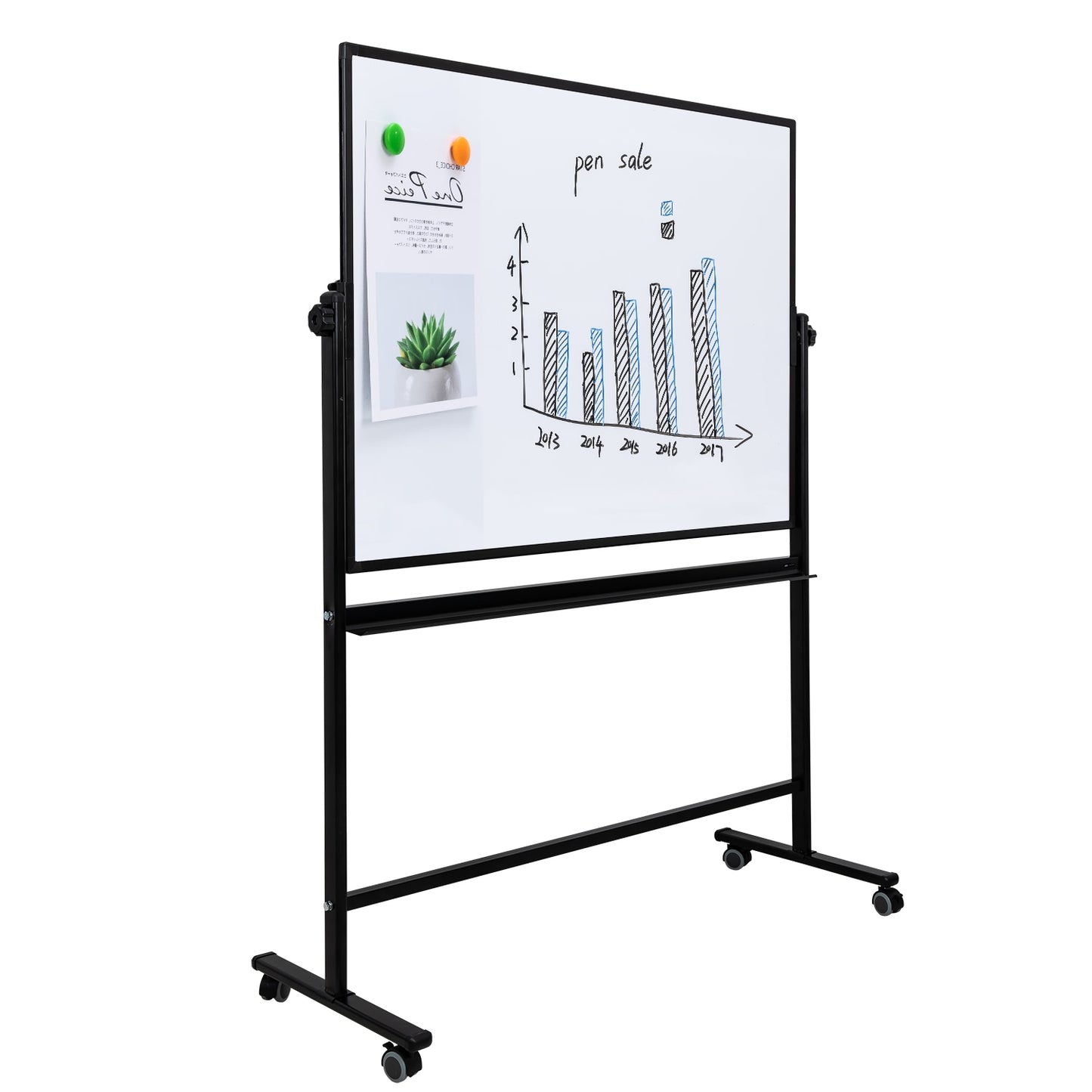 WHITEBOARD MAGNETIC MOBIL 90*120 CM RAMA ALUMINIU DELI