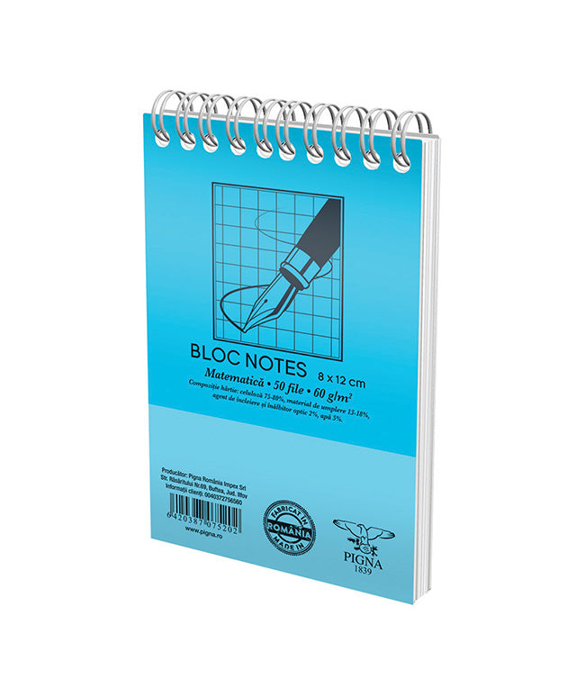 BLOC NOTES SPIRA A7 50 FILE ARITMETICA BASIC PIGNA