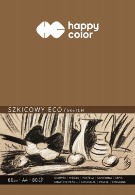 Bloc desen, pentru schite, A4, 80gsm, 80 coli, Happy Color