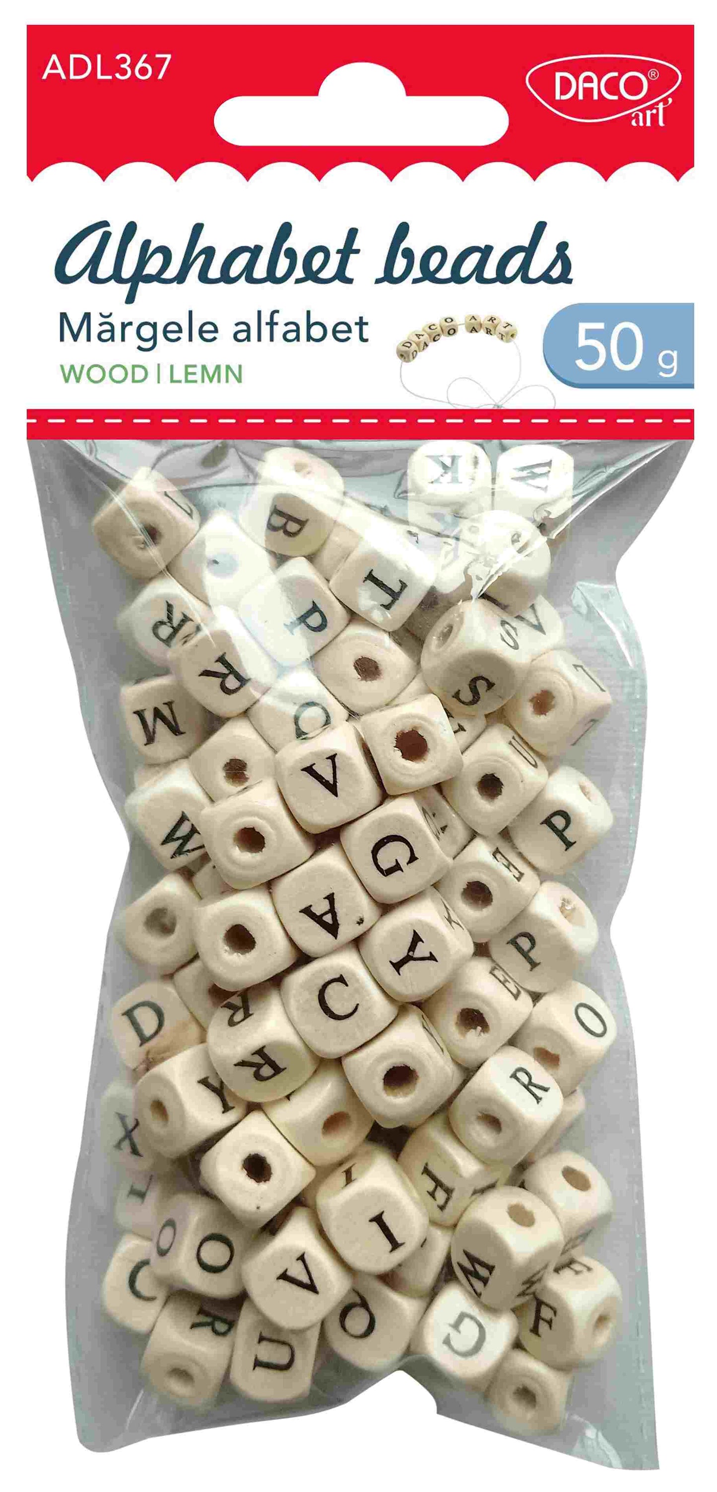 ACCESORII CRAFT - AD367 MARGELE ALFABET DE LEMN DACO