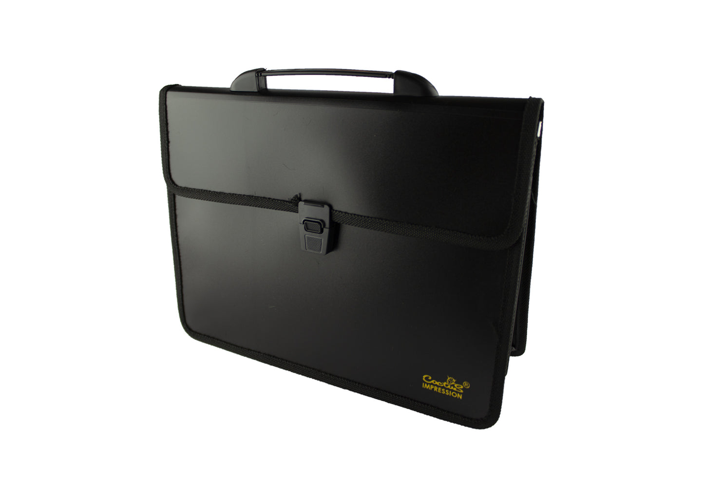Servieta plastic A4 expandabila, burduf 115 mm, 2 compartimente EVOffice -negru