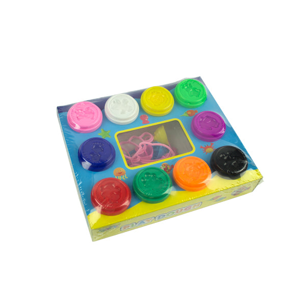 Set plastilina "play dough" in borcan 10 culori *57gr si 14 sabloane plastic diverse forme