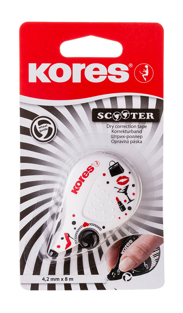 BANDA CORECTOARE 4,2MM*8M SCOOTER BLACK WHITE KORES