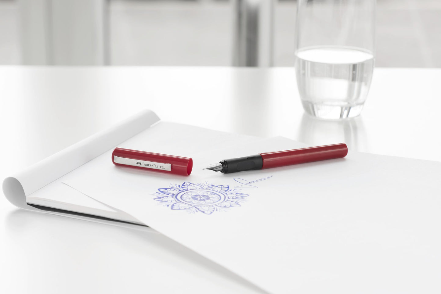 BLISTER STILOU SCOLAR ROSU + 6 CARTUSE FABER-CASTELL