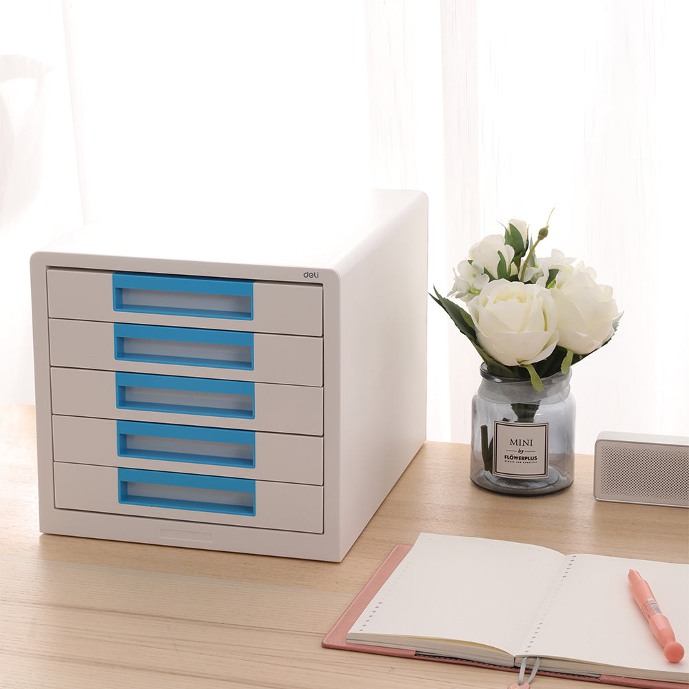 CABINET 5 SERTARE ALB/BLEU DELI