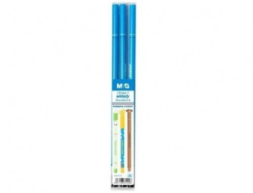Rezerva roller cu rescriere, 3 bucati/set, 0.5 mm, albastru, standard, Happy Color