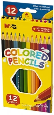 Creioane colorate hexagonale, 12 culori/set M&G