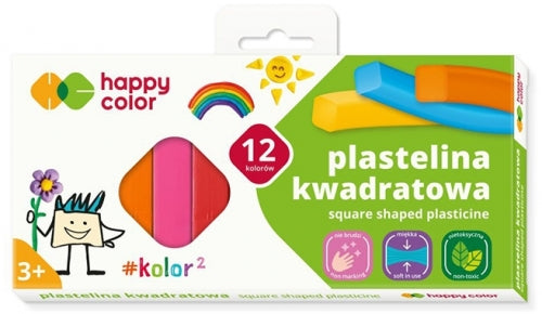 Plastilina scolara, 12 culori, Happy Color