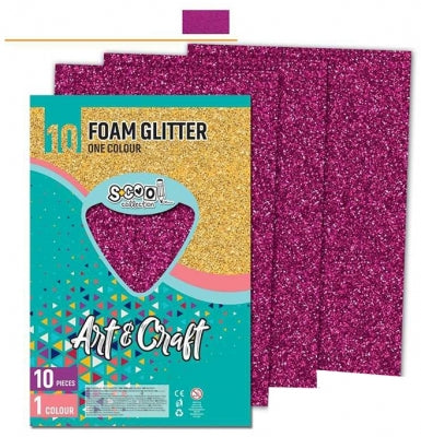 Hartie buretata purpurie cu sclipici 10 buc/set S-Cool