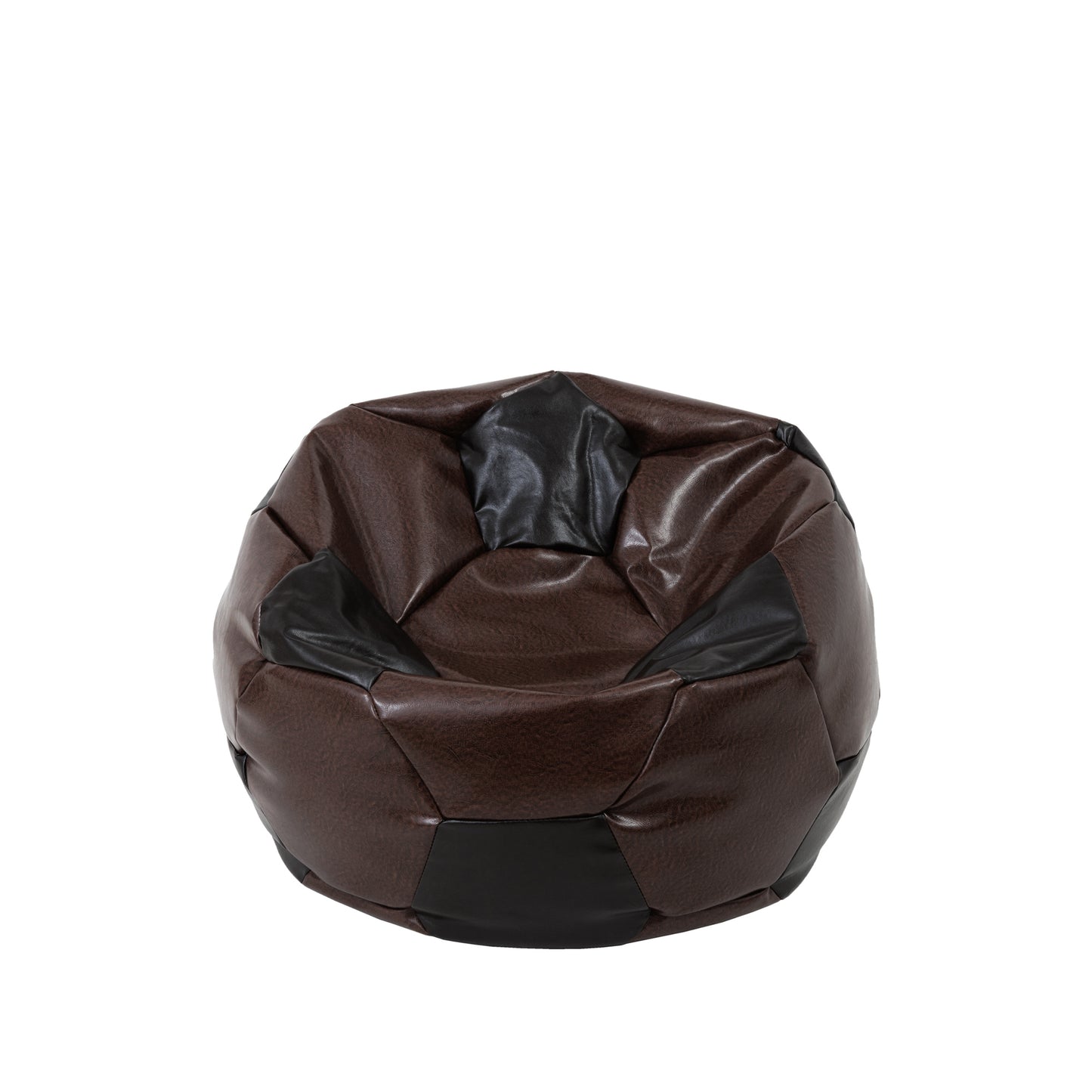 Fotoliu puf Baby Ball - imitatie piele - maro/wenge