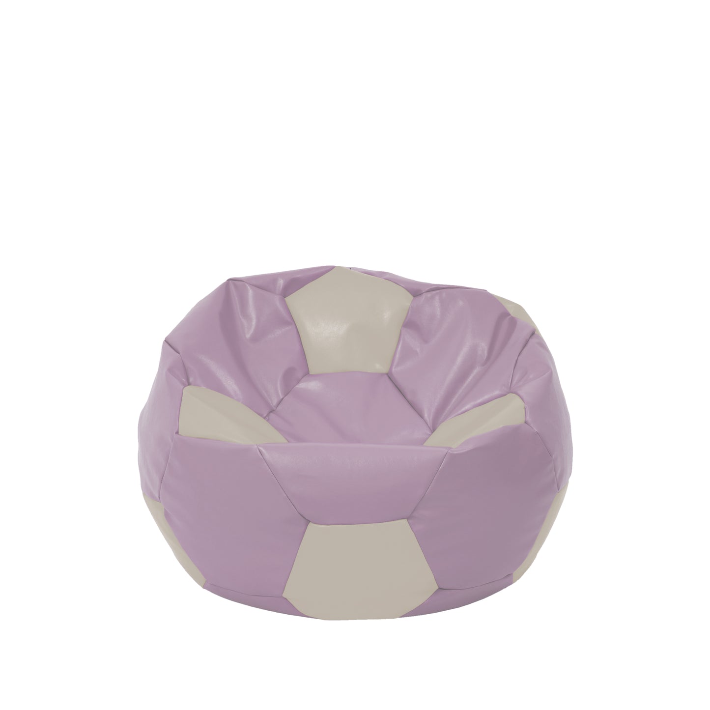Fotoliu puf Baby Ball - imitatie piele - mov/crem