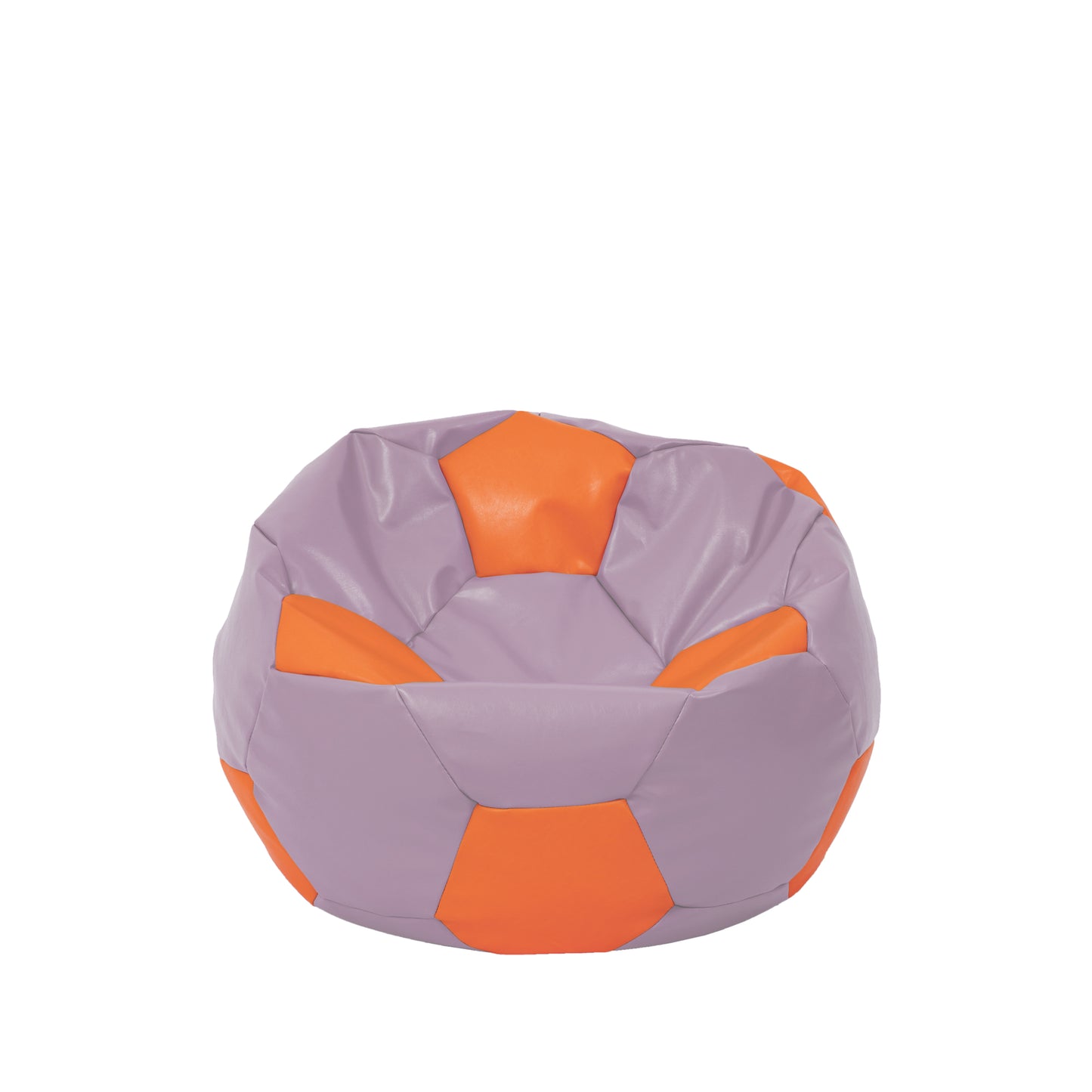 Fotoliu puf Baby Ball - imitatie piele - mov/portocaliu