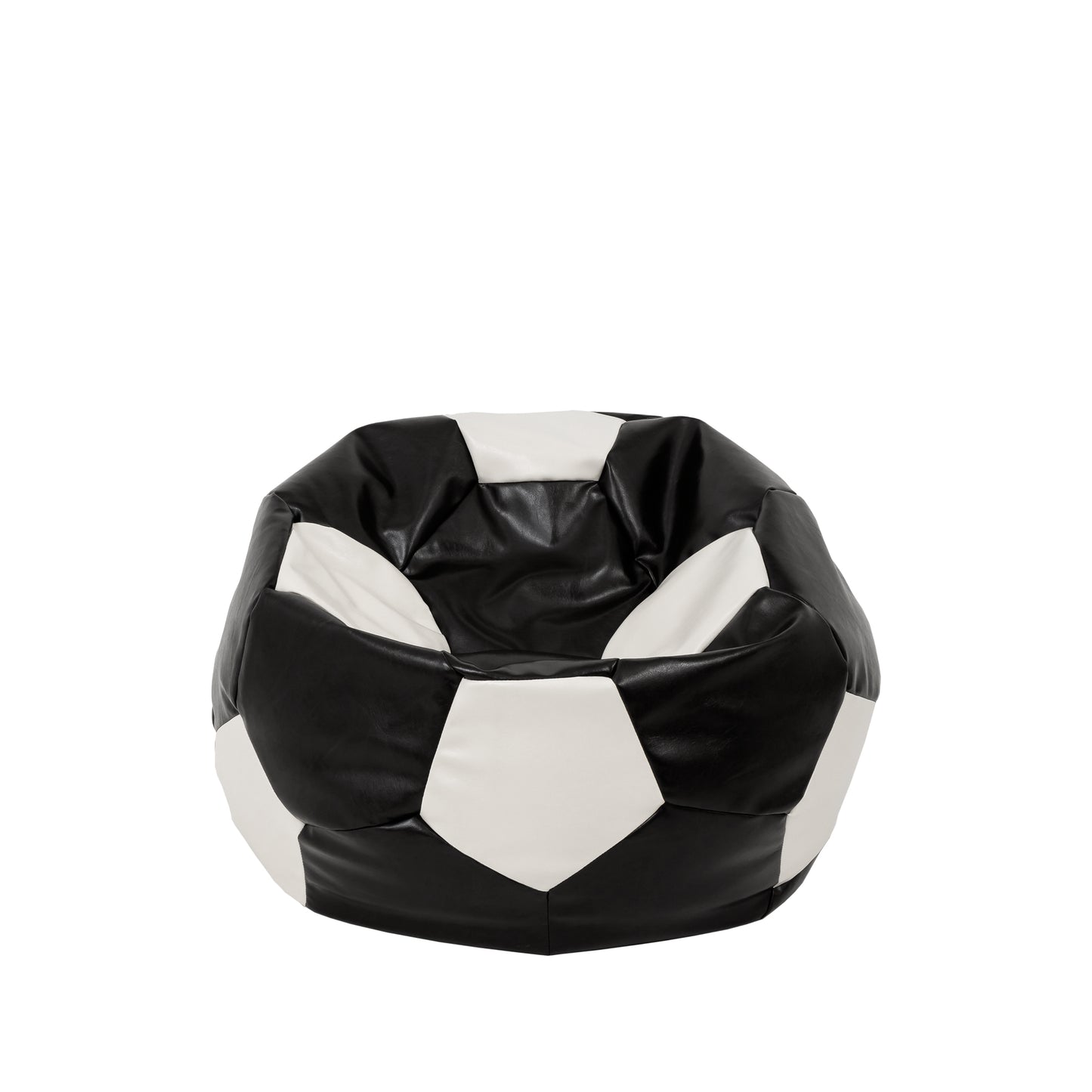 Fotoliu puf Baby Ball - imitatie piele - negru/alb