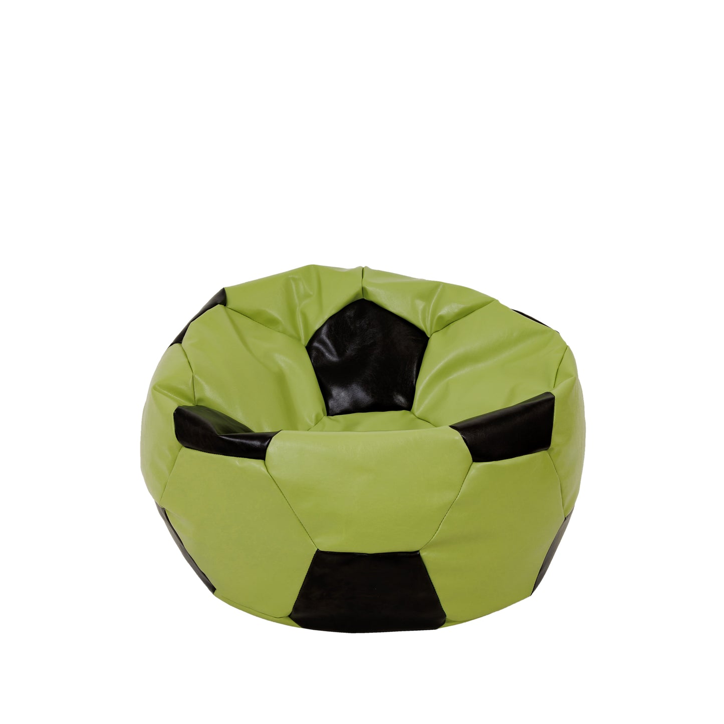 Fotoliu puf Baby Ball - imitatie piele - verde/wenge