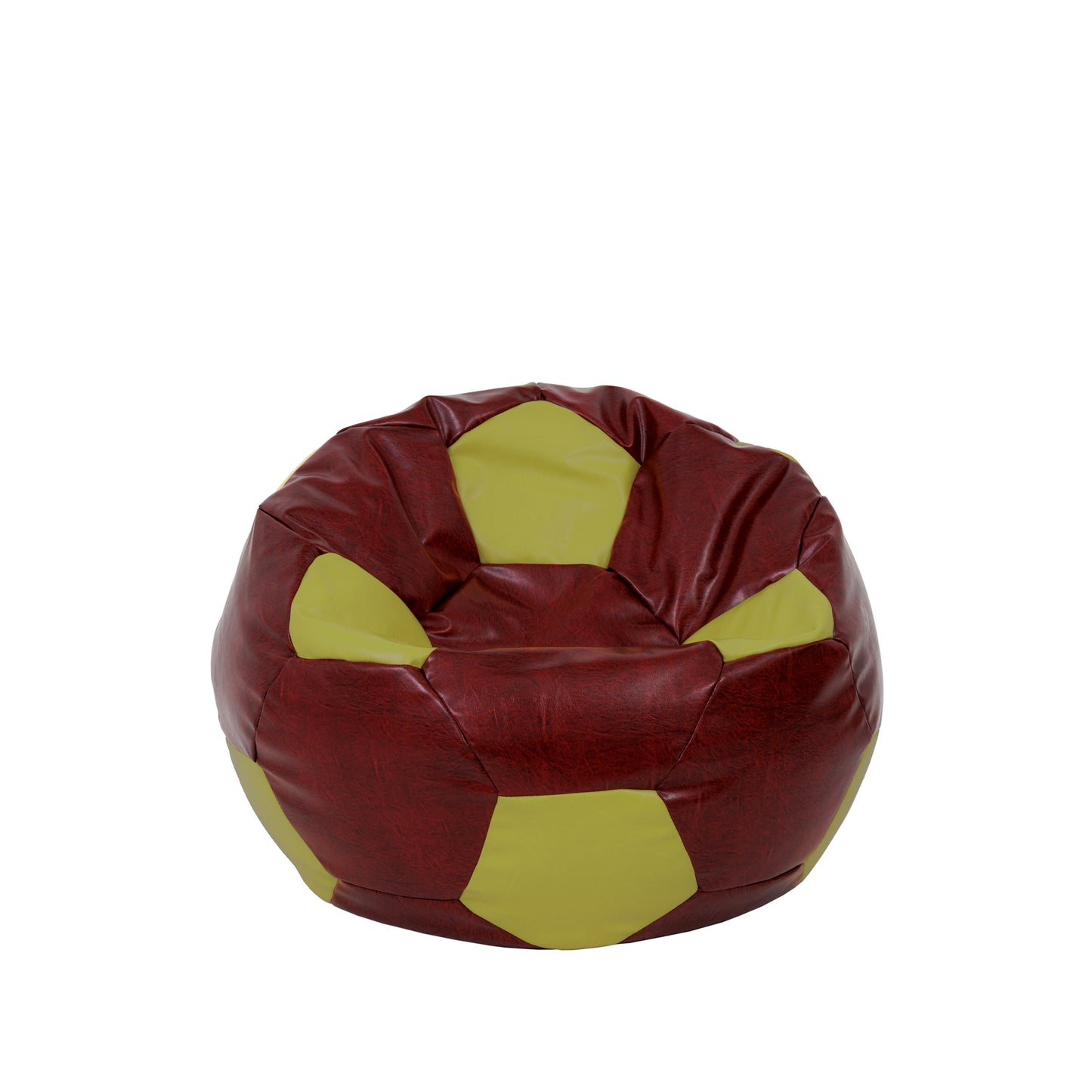 Fotoliu puf Baby Ball - imitatie piele - bordo/verde