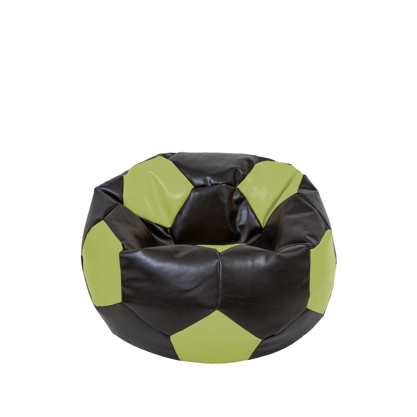 Fotoliu puf Baby Ball - imitatie piele - wenge/verde