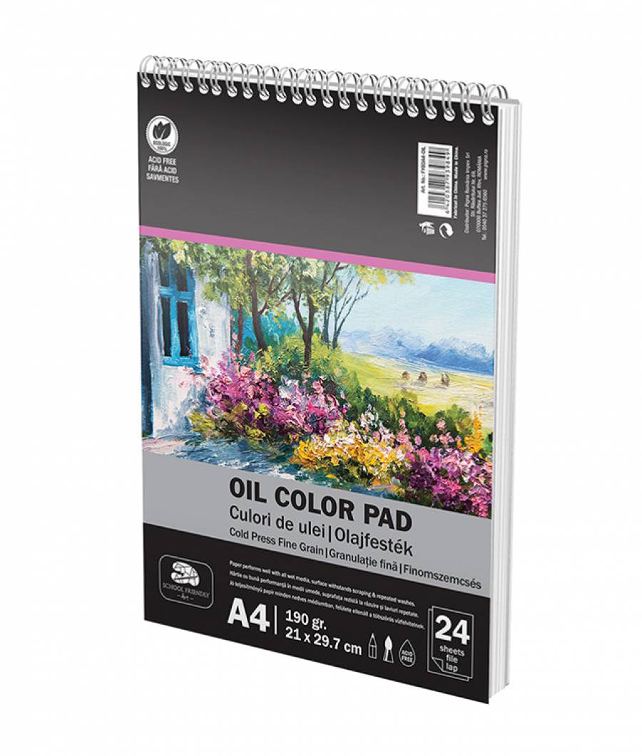 BLOC DESEN SPIRA A4 CULORI ULEI 190G 24 FILE PIGNA