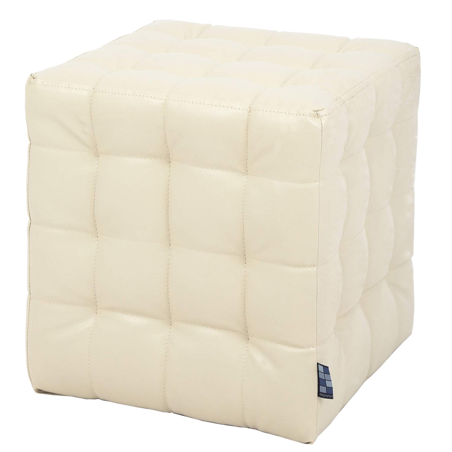 Taburet Bump - imitatie piele crem - 21834