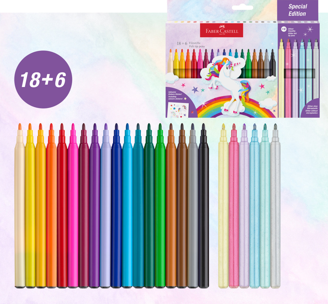 CARIOCA 18+6 CULORI UNICORNI FABER-CASTELL