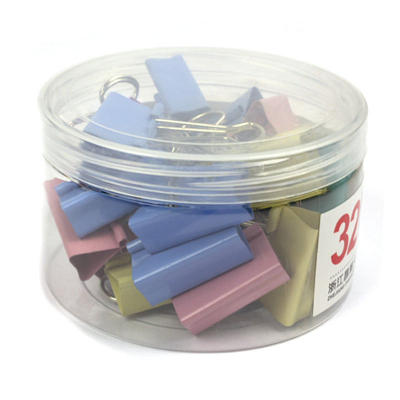 Clip hartie 32mm, 24 buc, culori asortate/cutie plastic EVOffice