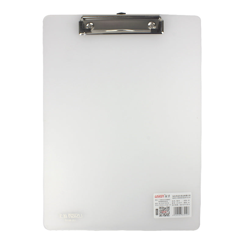 Clipboard plastic simplu cu agatatoare alb transparent A4 (313*228mm)