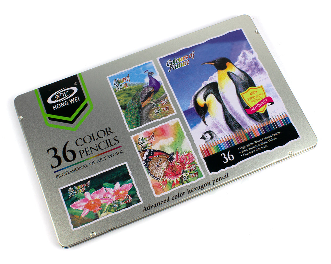 Creioane colorate superioare 36 culori cutie metal EVOffice