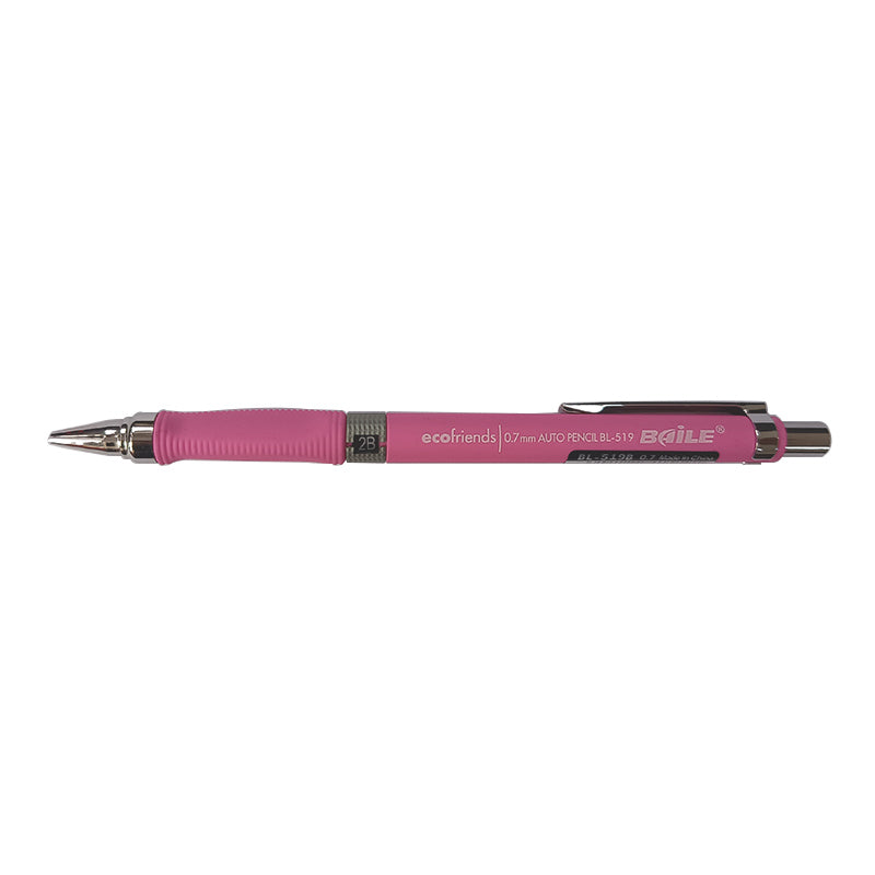 Creion mecanic 0.7 mm, cu grip, radiera, varf retractabil si accesorii metalice EVOffice