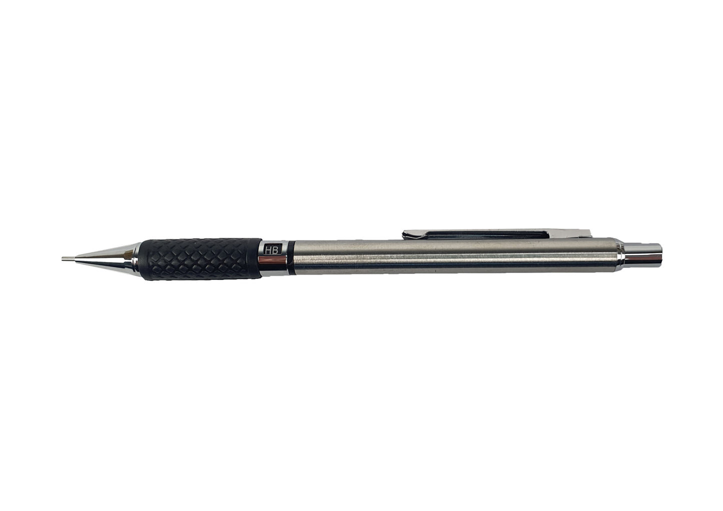 Creion mecanic 0.9mm, corp metalic si accesorii cromate, grip, radiera No.2727