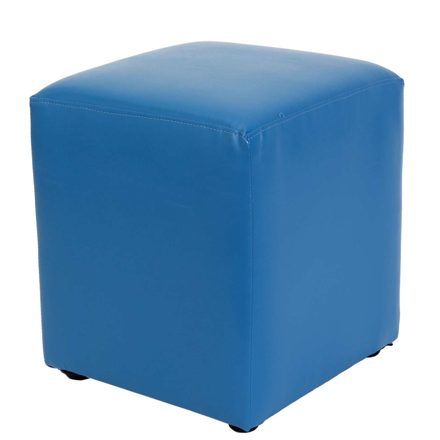 Taburet Cube - imitatie piele albastru - 21898
