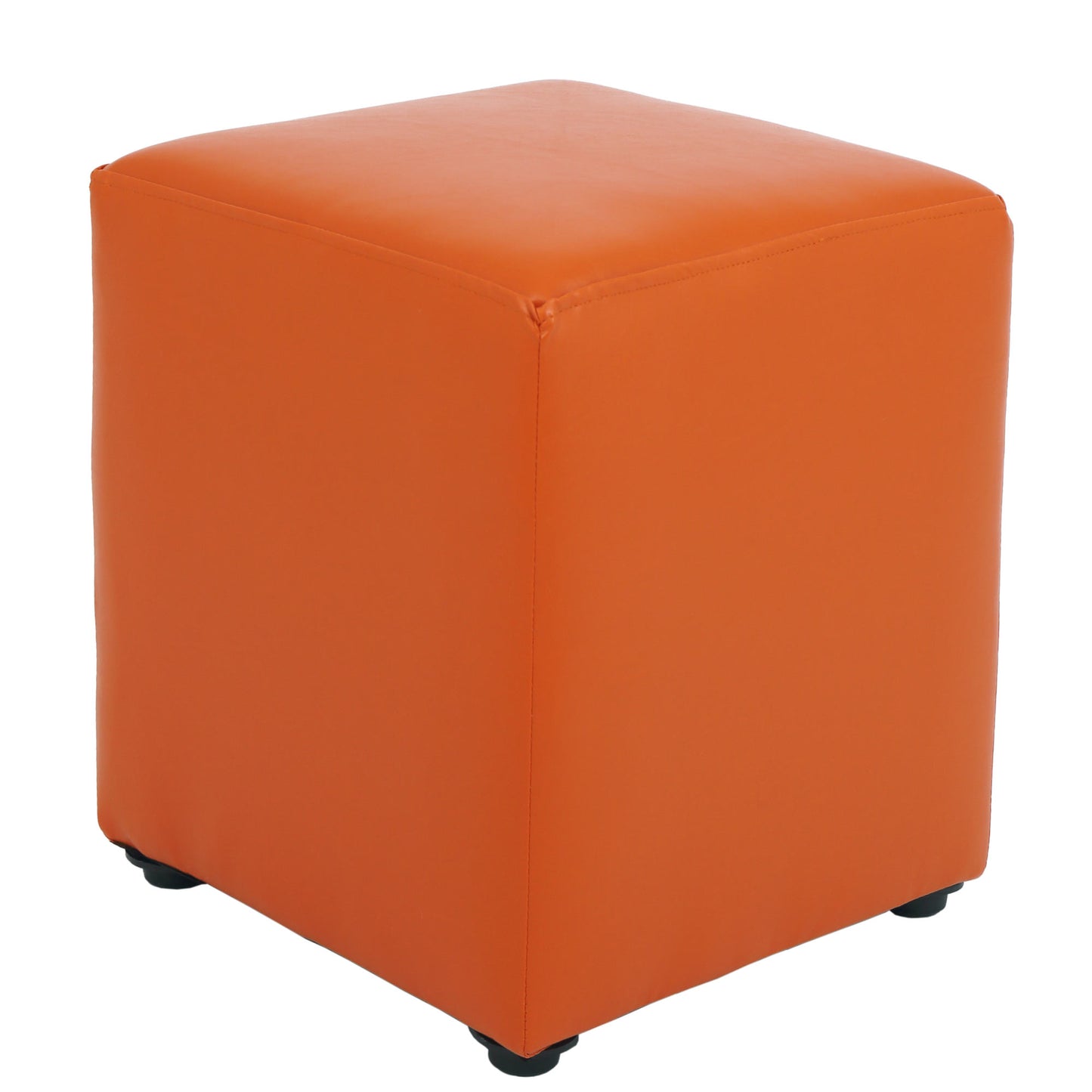 Taburet Cube - imitatie piele portocaliu - 21895