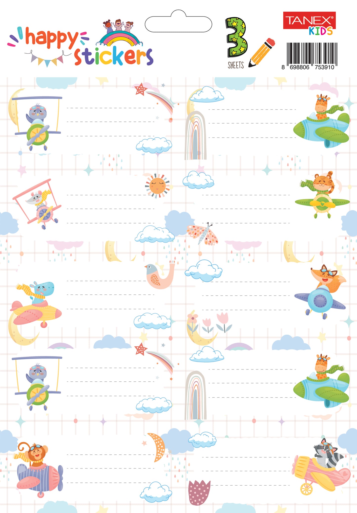 ETICHETE SCOLARE 30/SET AVIOANE TLS-727 TANEX
