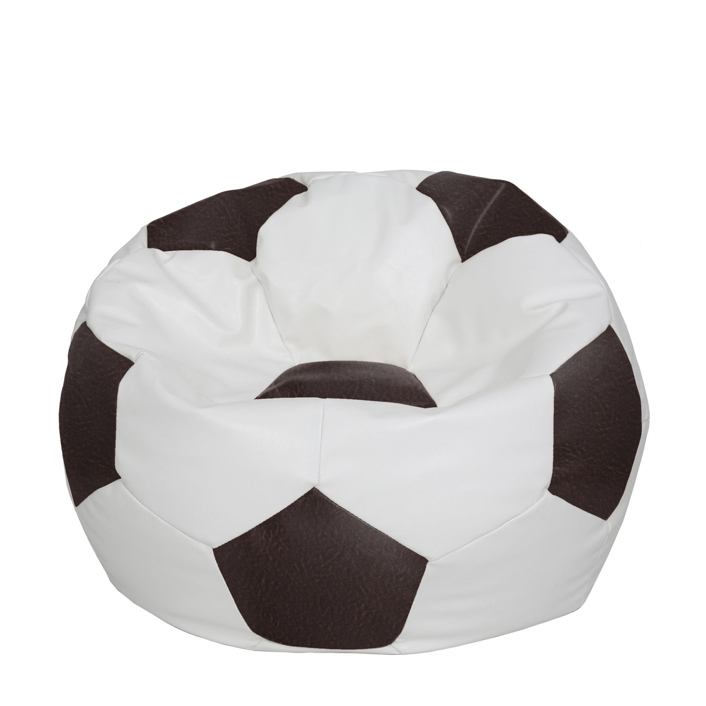 Fotoliu puf Extra Ball - imitatie piele - alb/maro