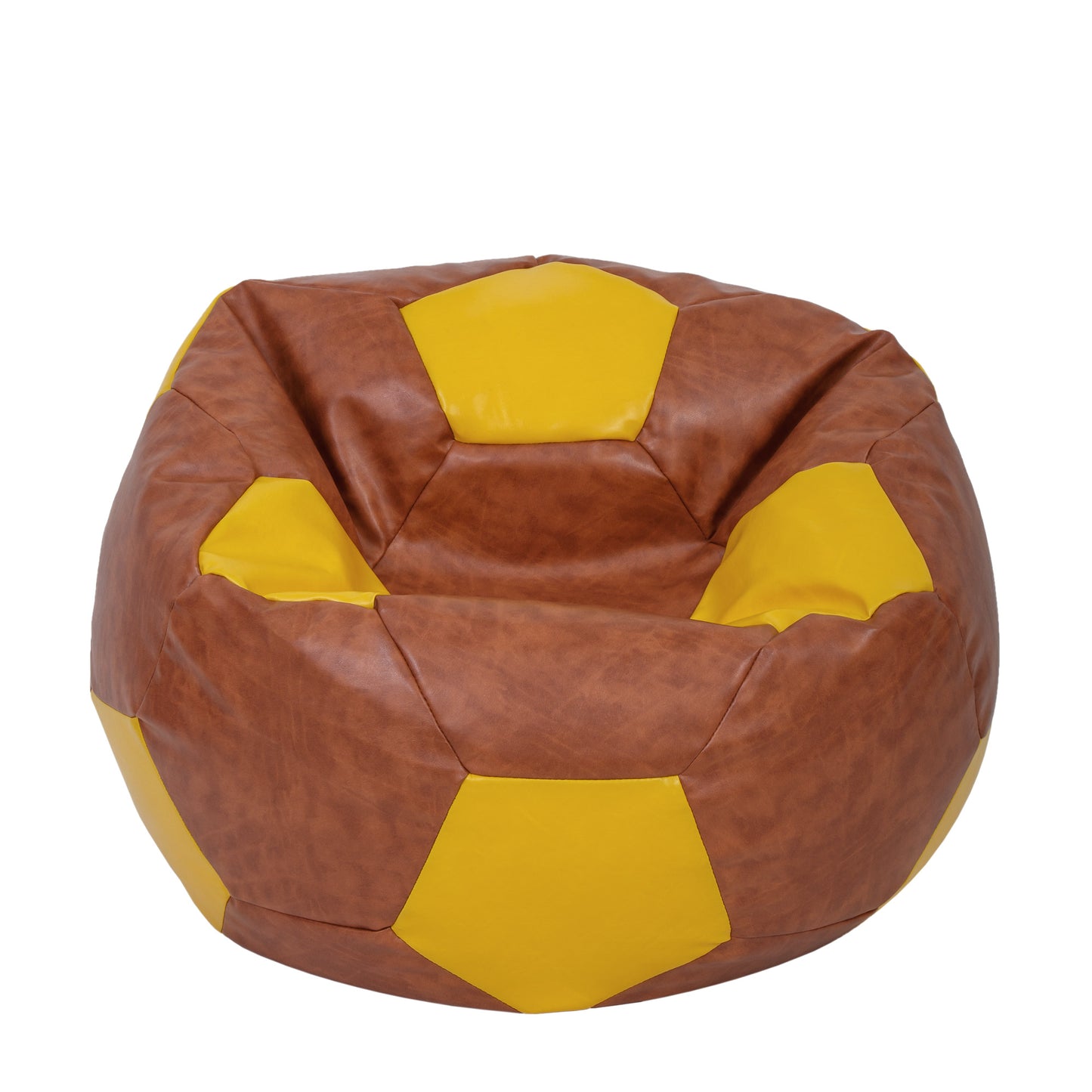 Fotoliu puf Extra Ball - imitatie piele - coniac/galben