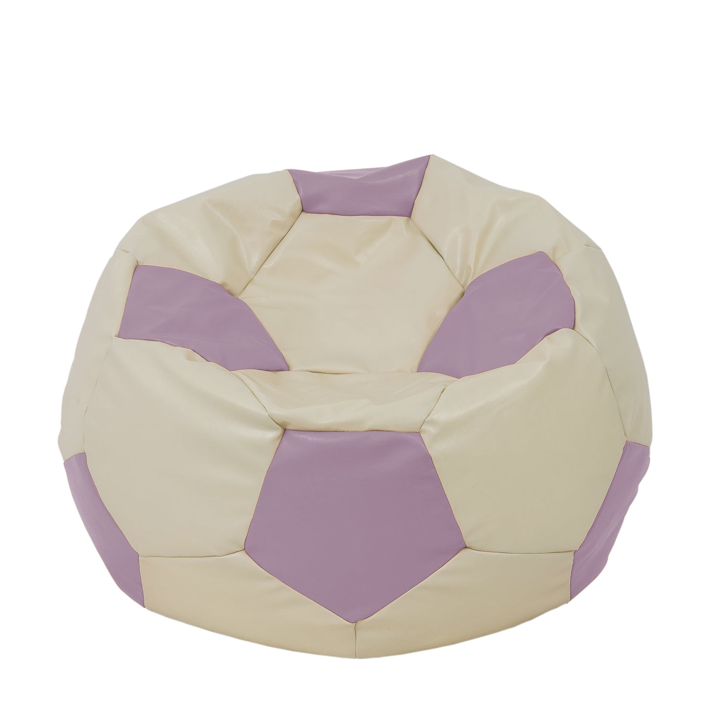 Fotoliu puf Extra Ball - imitatie piele - crem/mov