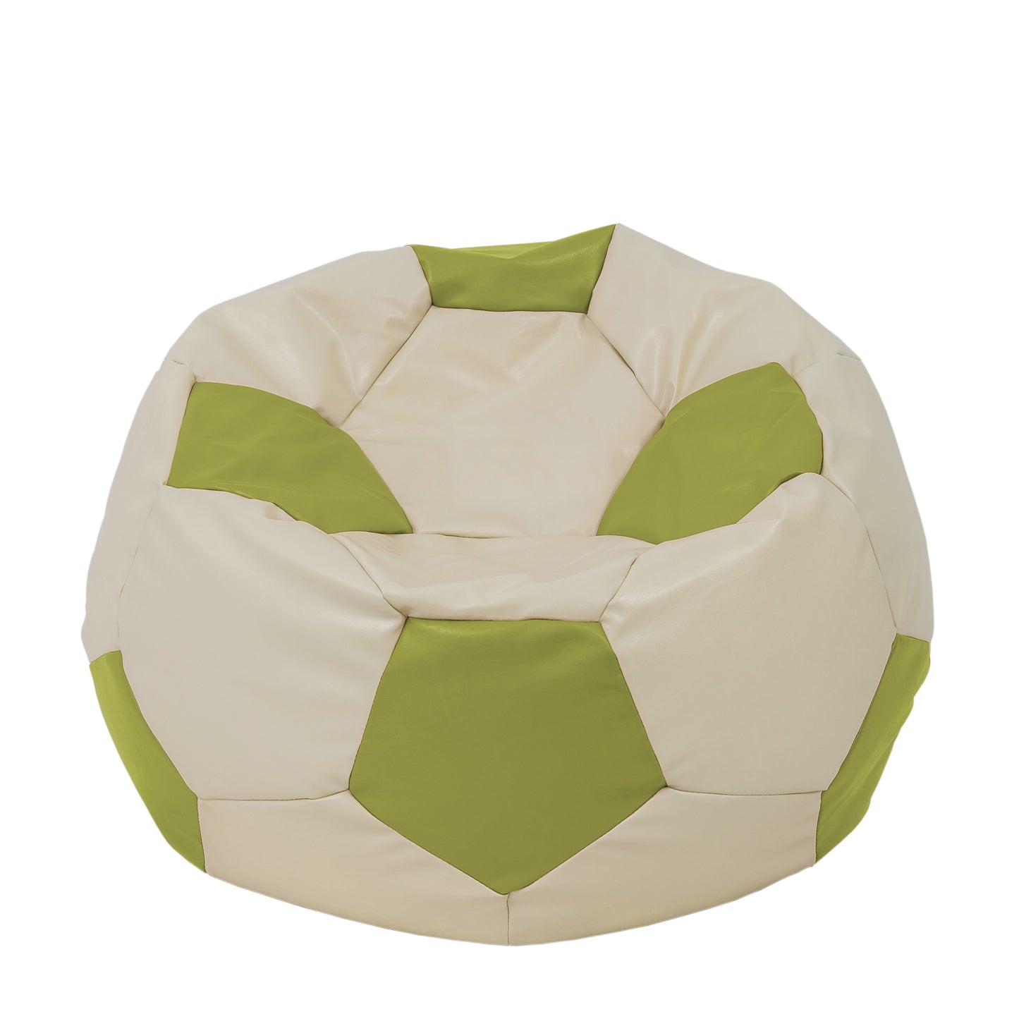 Fotoliu puf Extra Ball - imitatie piele - crem/verde