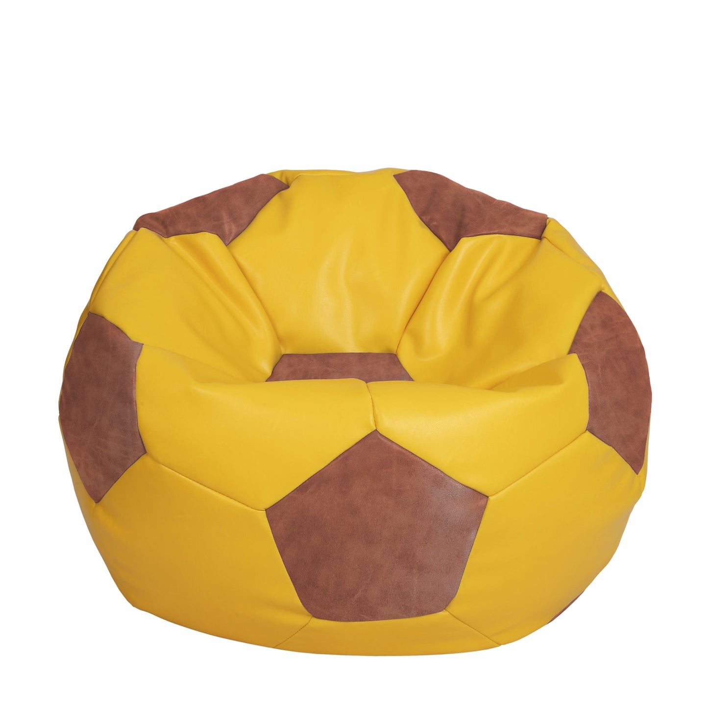 Fotoliu puf Extra Ball - imitatie piele - galben/coniac