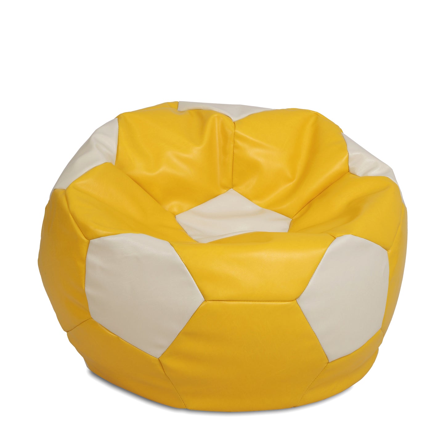 Fotoliu puf Extra Ball - imitatie piele - galben/crem