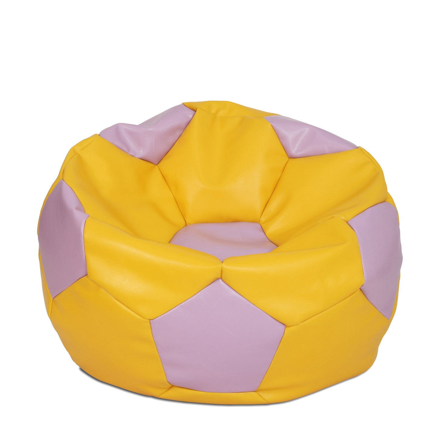Fotoliu puf Extra Ball - imitatie piele - galben/mov