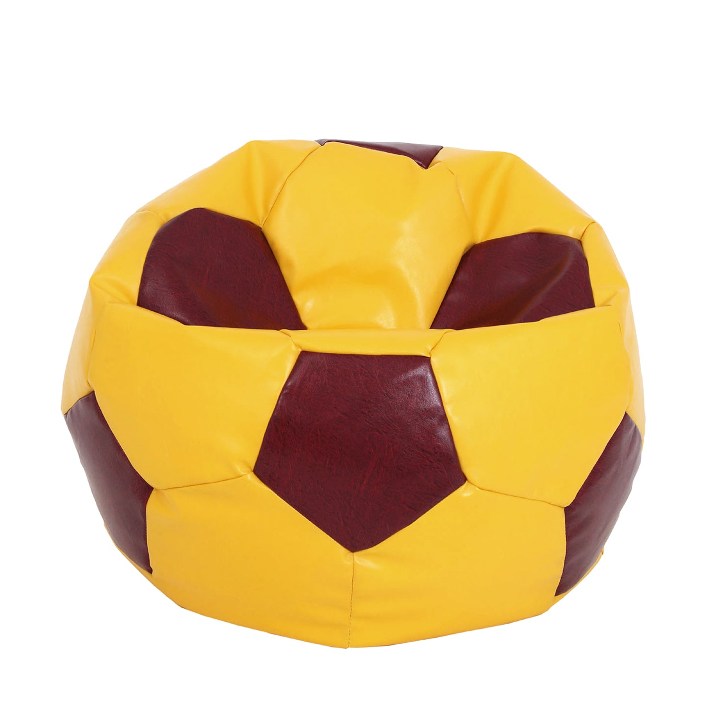 Fotoliu puf Extra Ball - imitatie piele - galben/bordo