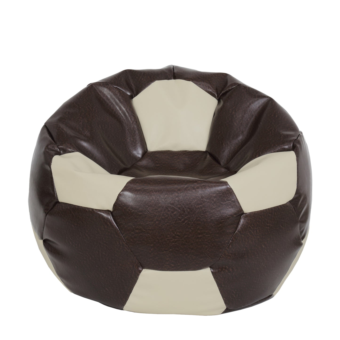 Fotoliu puf Extra Ball - imitatie piele - maro/crem