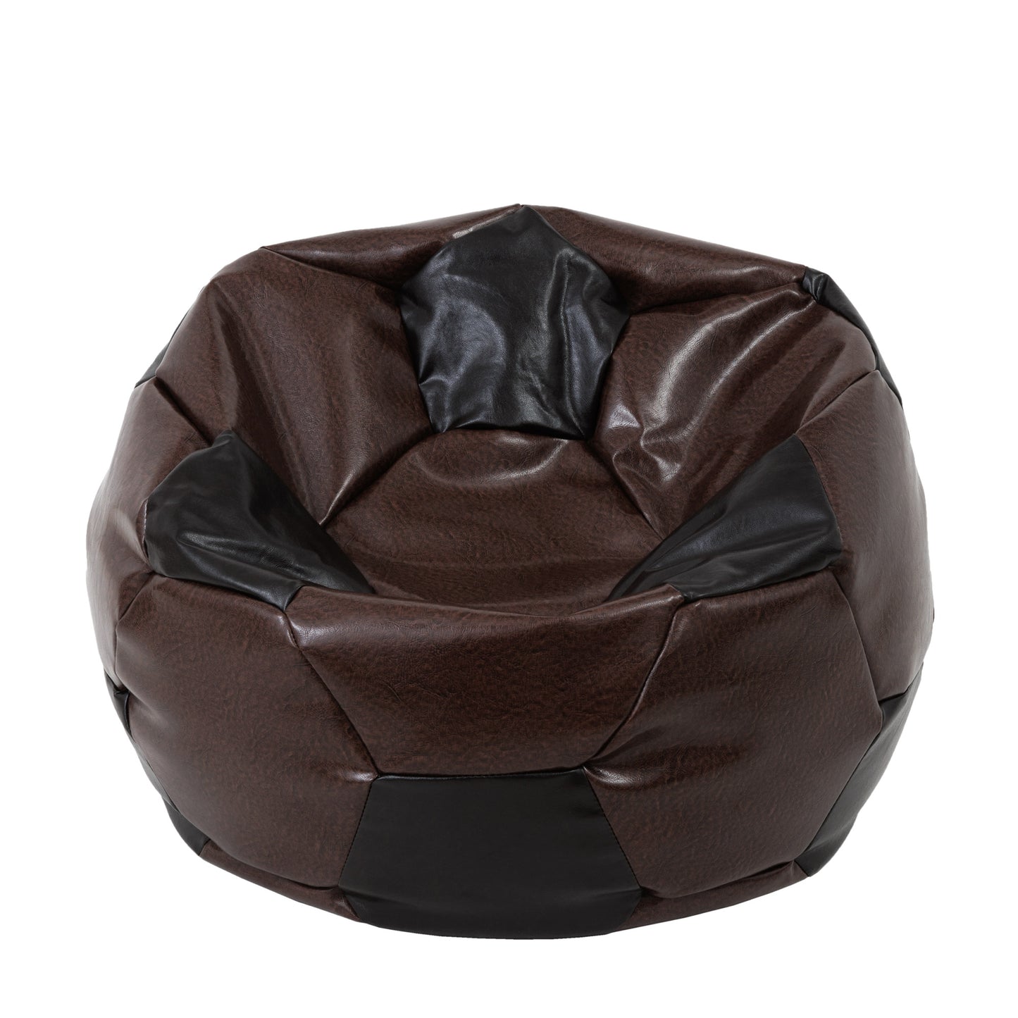 Fotoliu puf Extra Ball - imitatie piele - maro/wenge